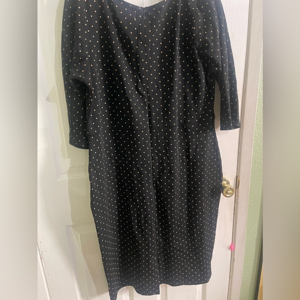 Unique vintage - 4X - 3/4 sleeve polka dot wiggle dress - Picture 4 of 6